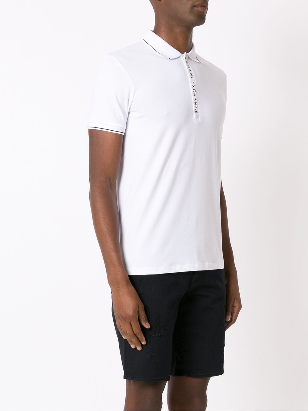 Armani Exchange logo-print cotton polo shirt - Image 3