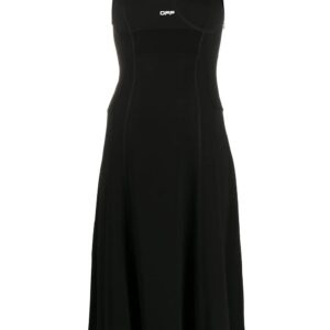 Off-White printed logo flared dress