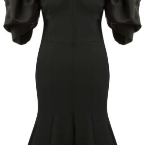 Alexander McQueen  peplum hem off-shoulder dress