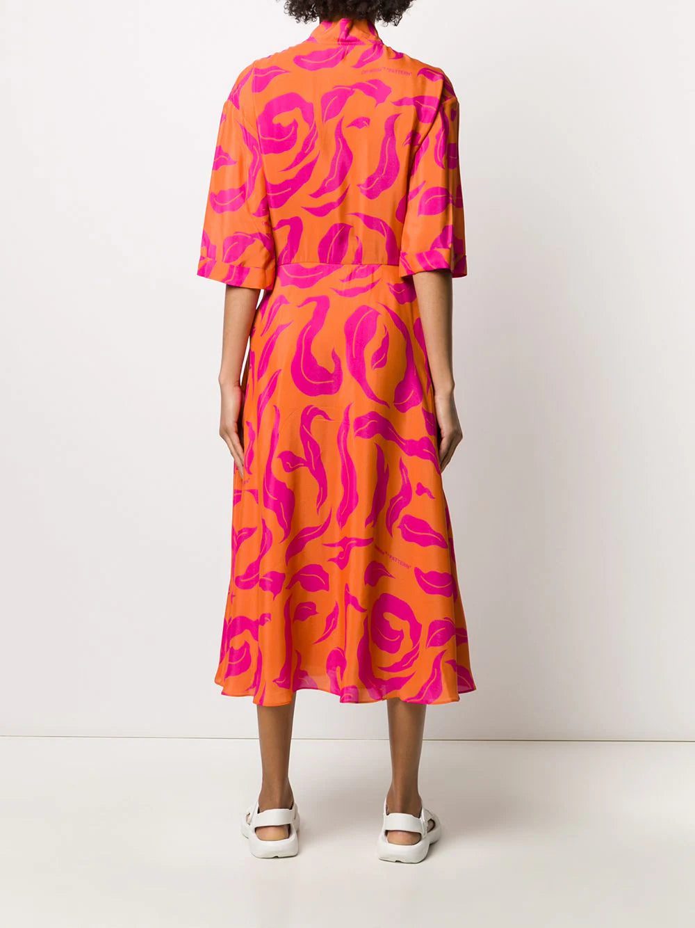Off-White leaf print plung dress - Image 4