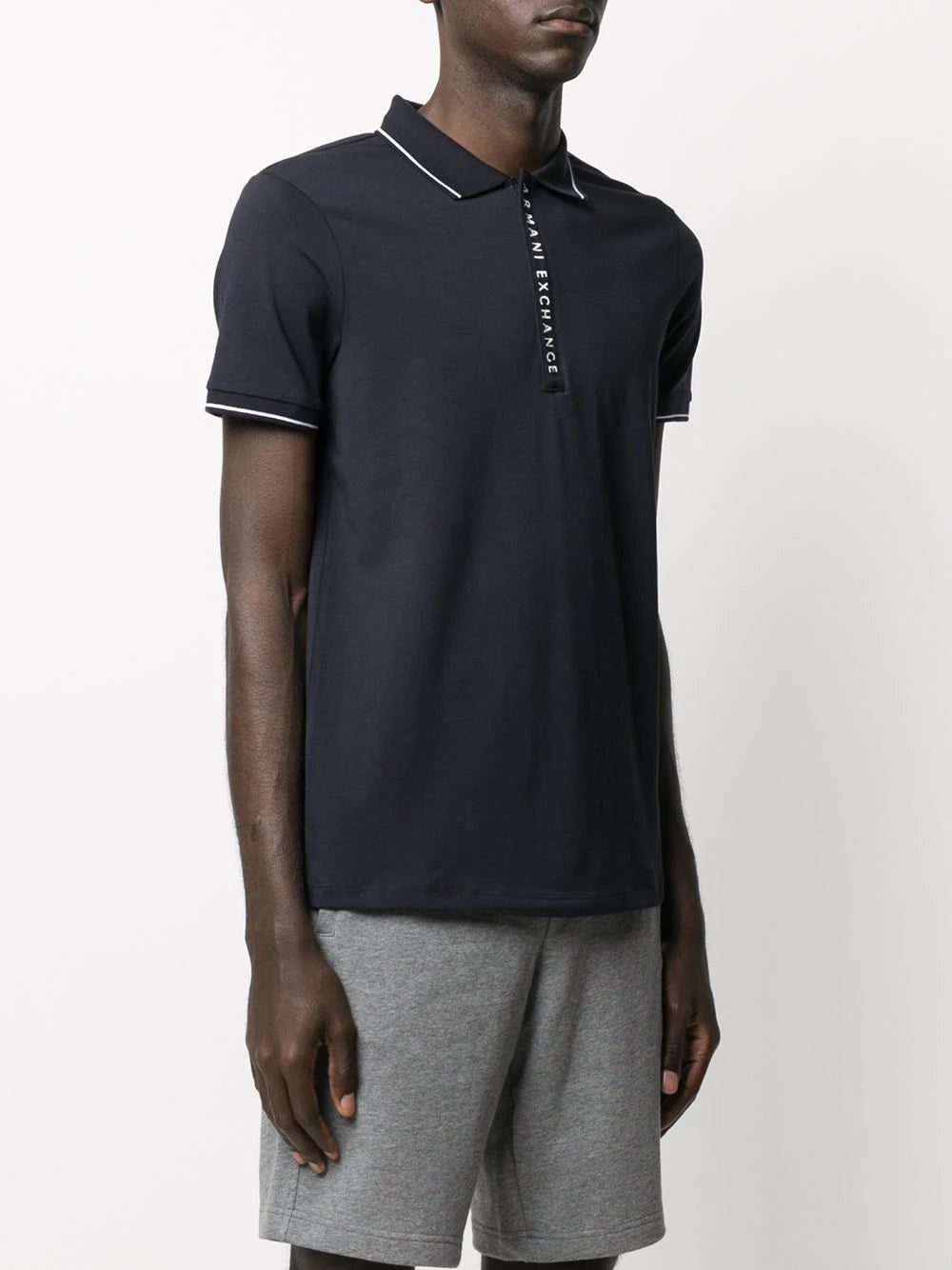 Armani Exchange logo detail polo shirt - Image 3