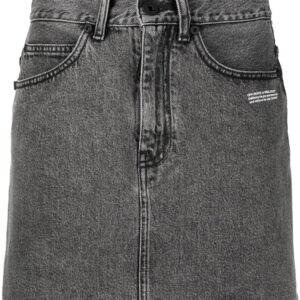 Off-White printed logo denim skirt