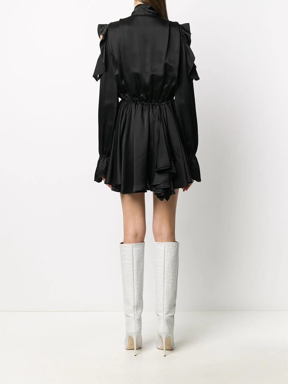 Off-White ruffle-detail logo-print dress - Image 4