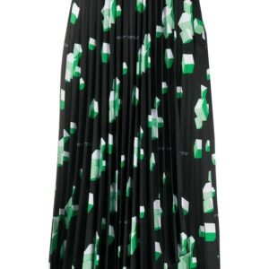 Off-White geometric-print pleated skirt