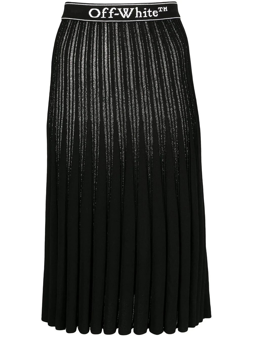 Off-White metallic knitted pleated skirt