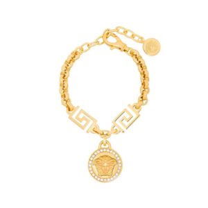 Versace Medusa-charm rolo-chain bracelet