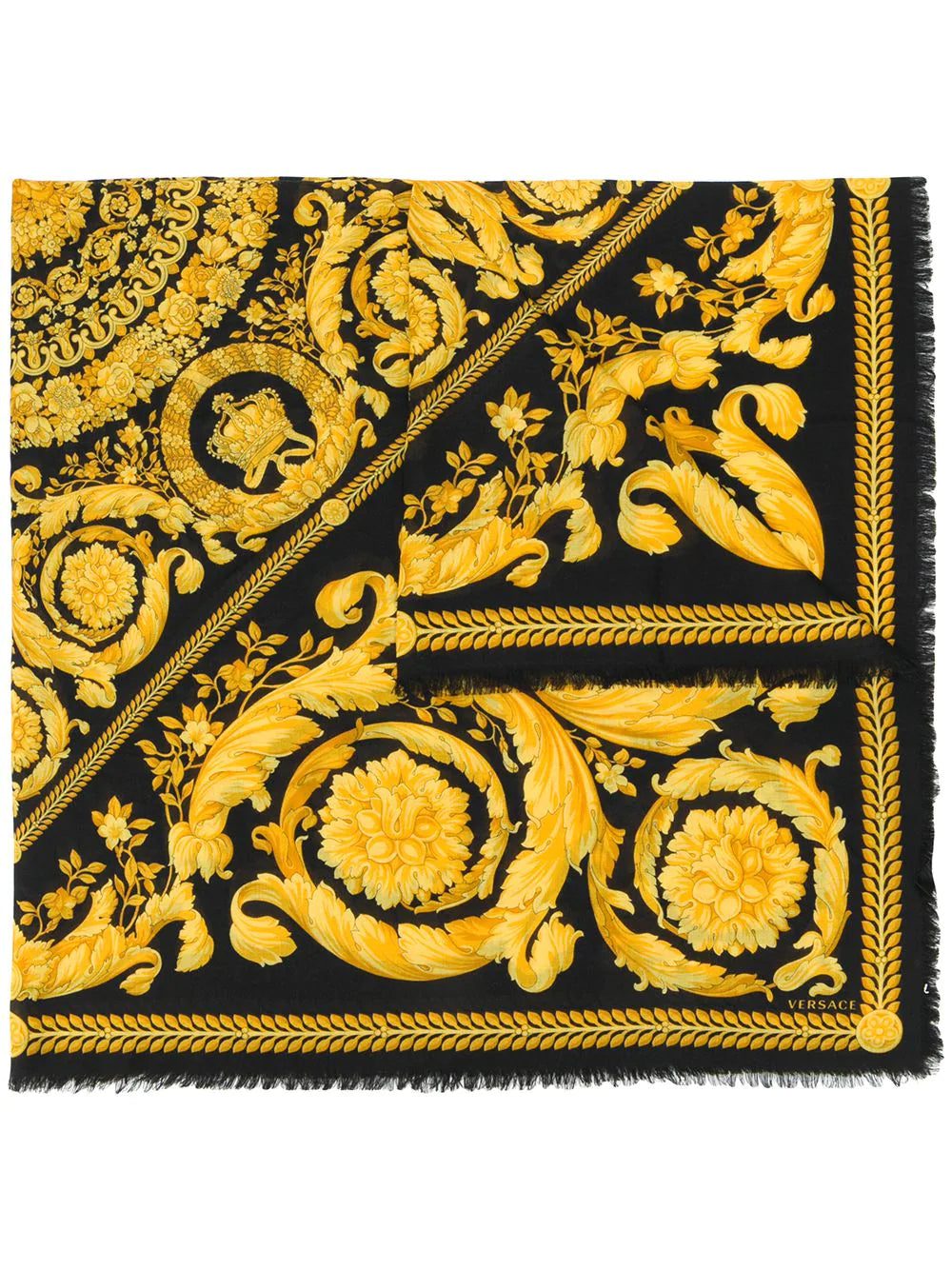 Versace fine knit baroque print scarf