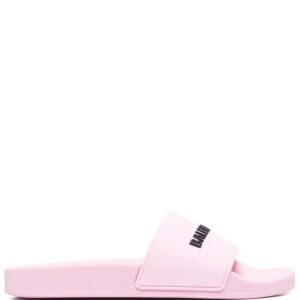 Balenciaga logo-embossed slides