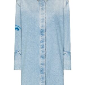 Off-White Face print denim shirt dress