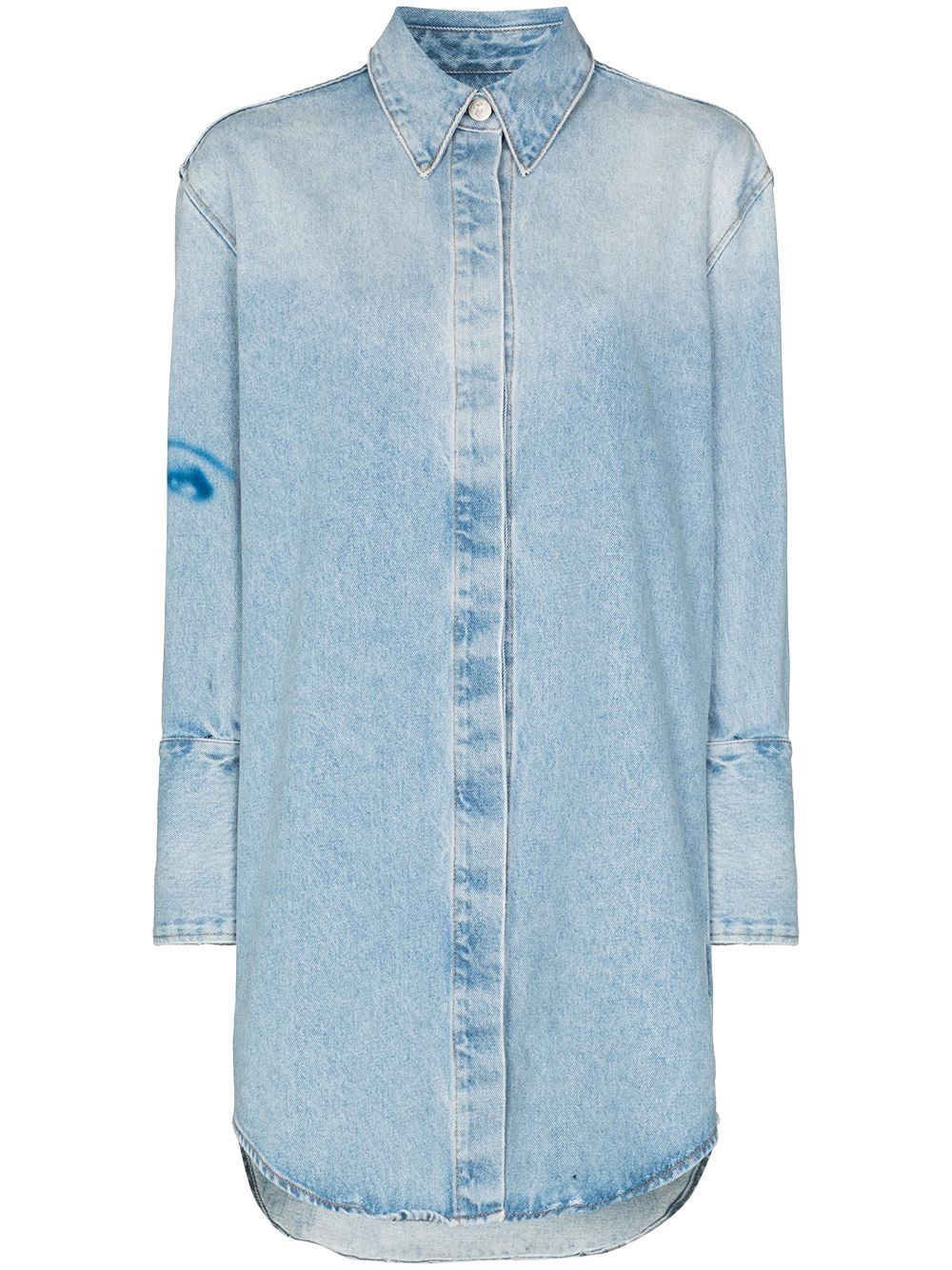 Off-White Face print denim shirt dress