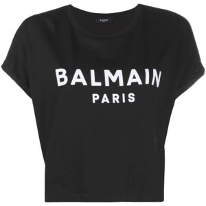 Balmain  cropped logo T-shirt
