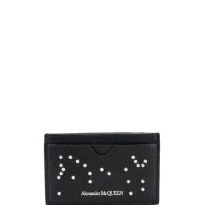 Alexander McQueen crystal-embellished leather cardholder