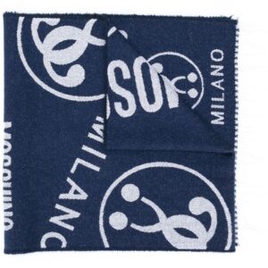 Moschino logo woven scarf with tassels
