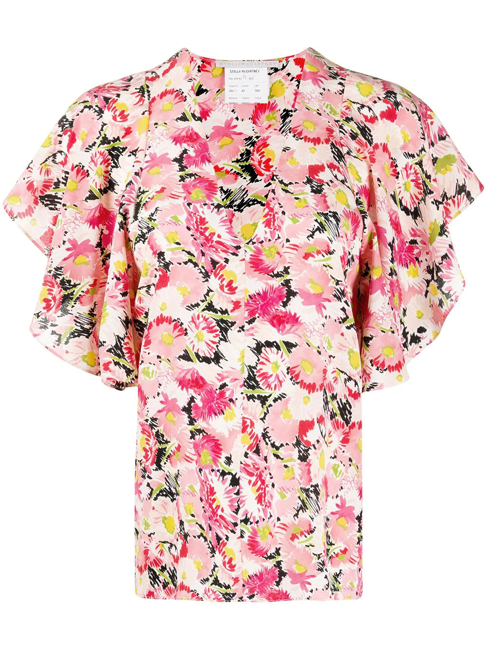 Stella McCartney floral-print flounce-sleeve blouse