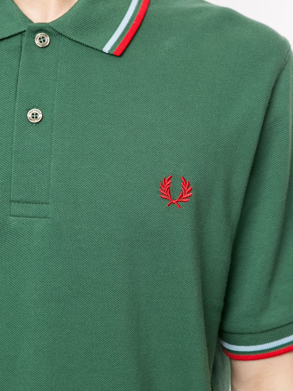 Fred Perry stripe-trim logo polon shirt - Image 4
