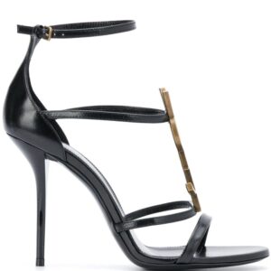 Saint Laurent strappy logo stiletto sandals