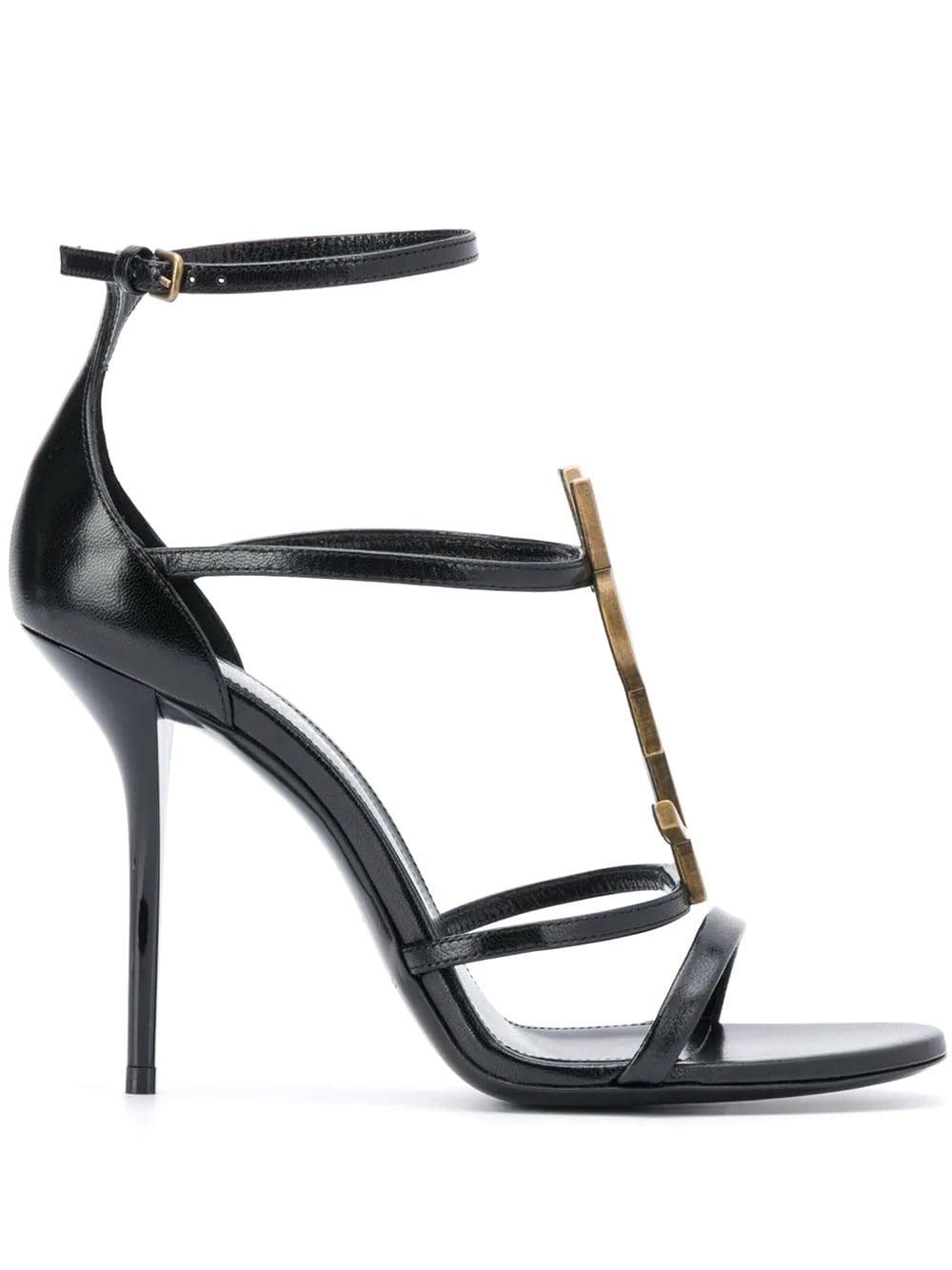 Saint Laurent strappy logo stiletto sandals