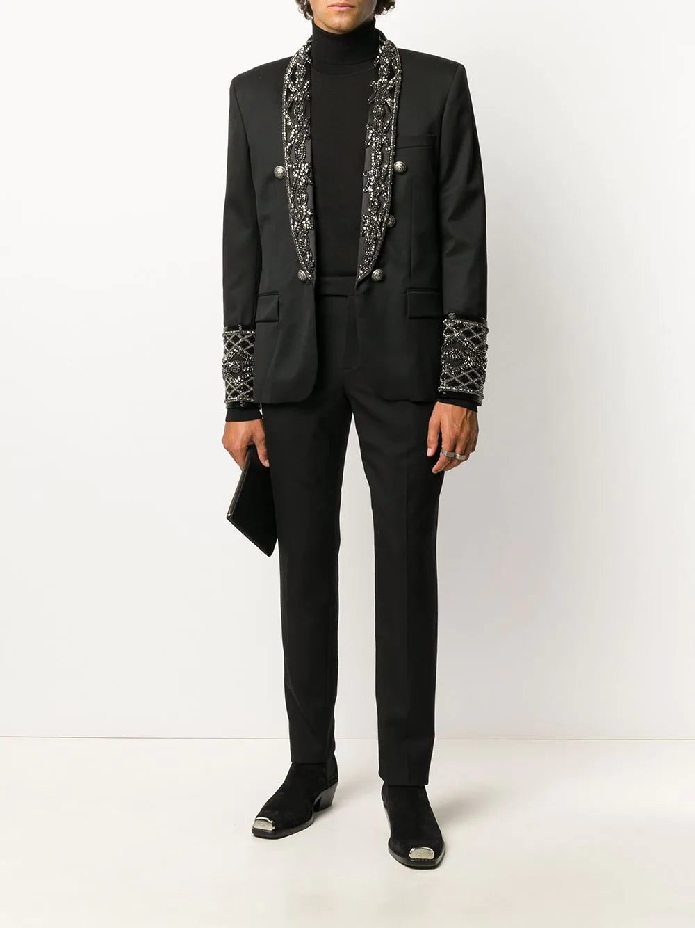Balmain embroidery double-breasted blazer - Image 2