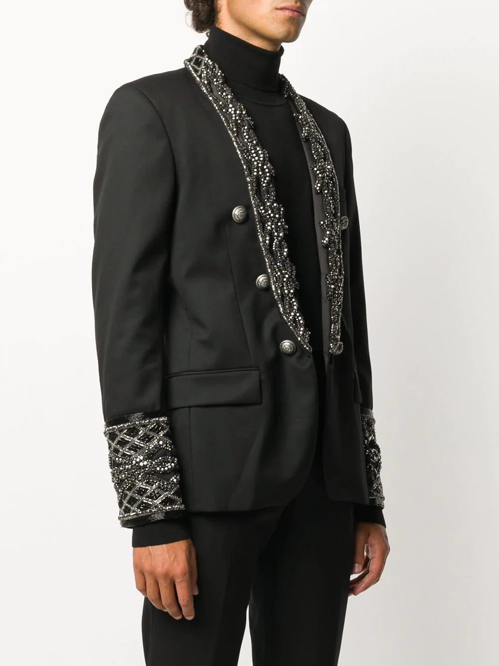 Balmain embroidery double-breasted blazer - Image 3