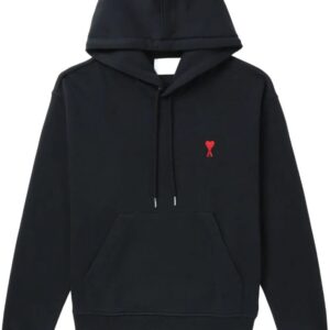 AMI Paris  logo-embroidered drawstring hoodie