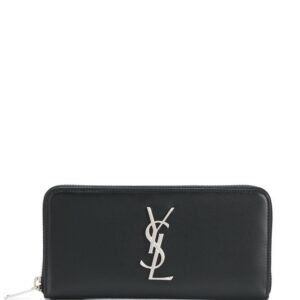 Saint Laurent monogram zip-up leather wallet