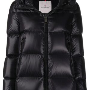 Moncler  logo patch hooded puffer jacket