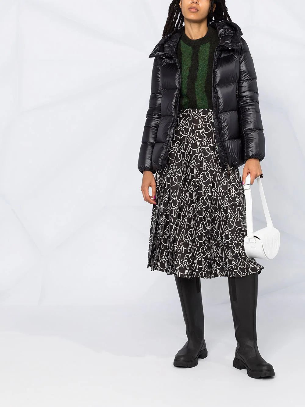 Moncler logo patch hooded puffer jacket - Image 2