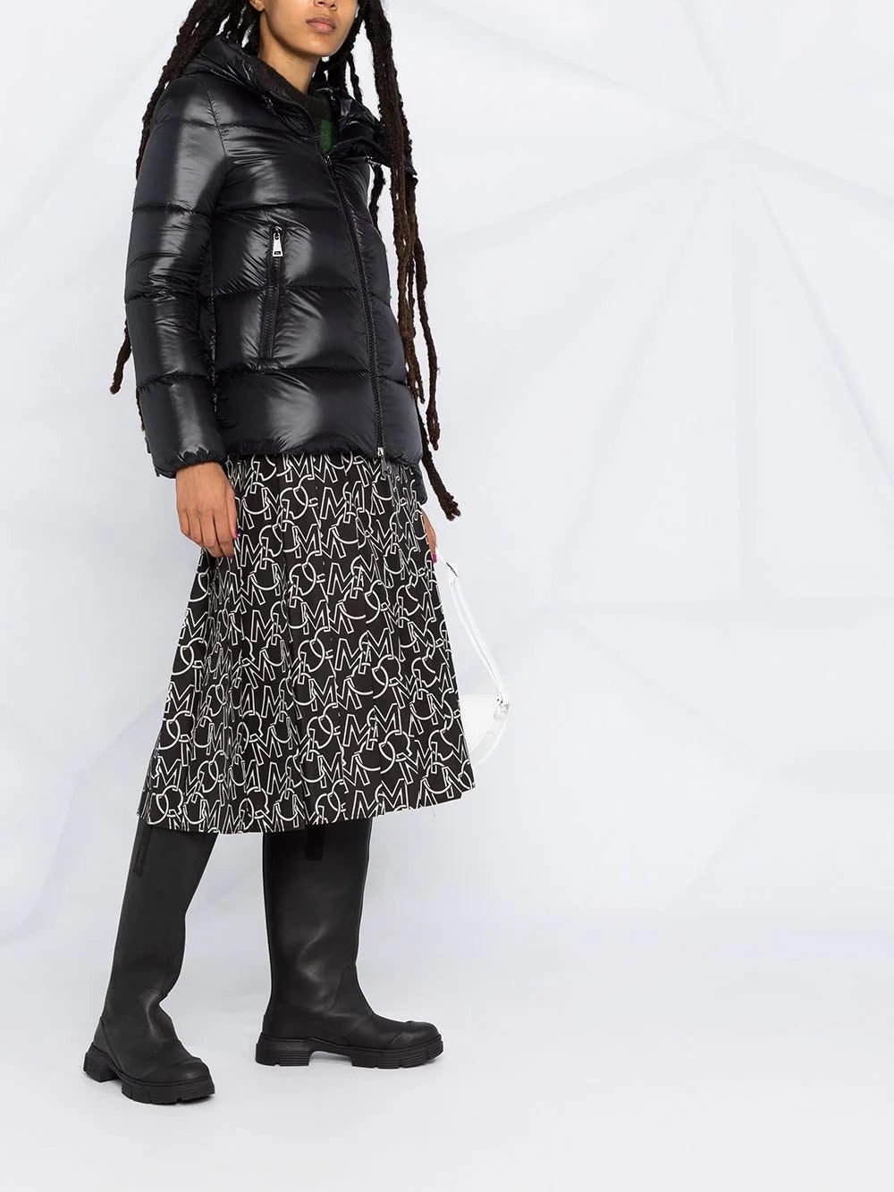 Moncler logo patch hooded puffer jacket - Image 4