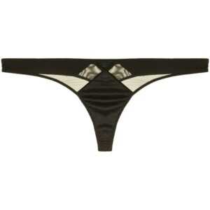 Fleur Du Mal Satin Luxe topstitch thong