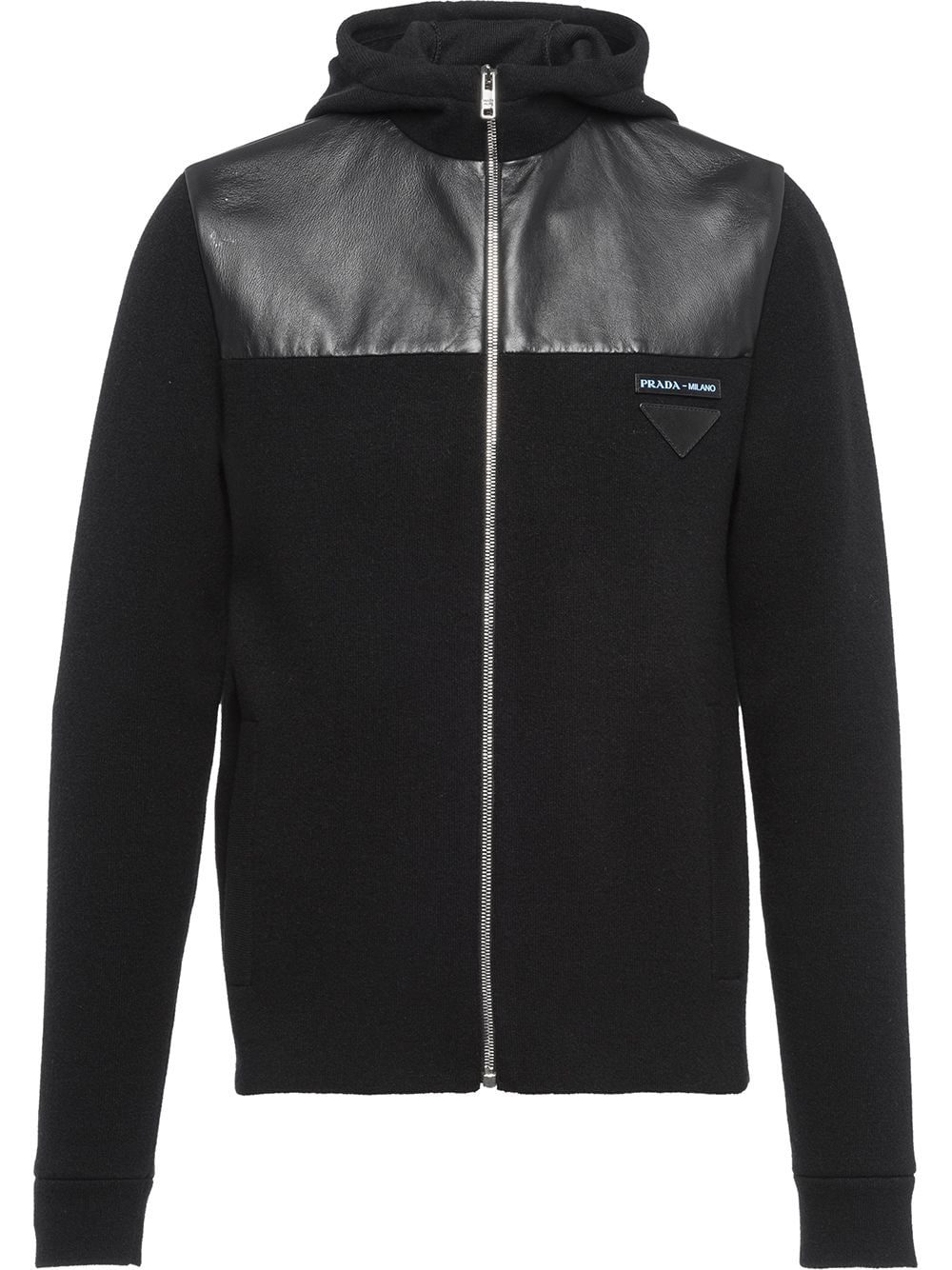 Prada zip-up knitted hoodie