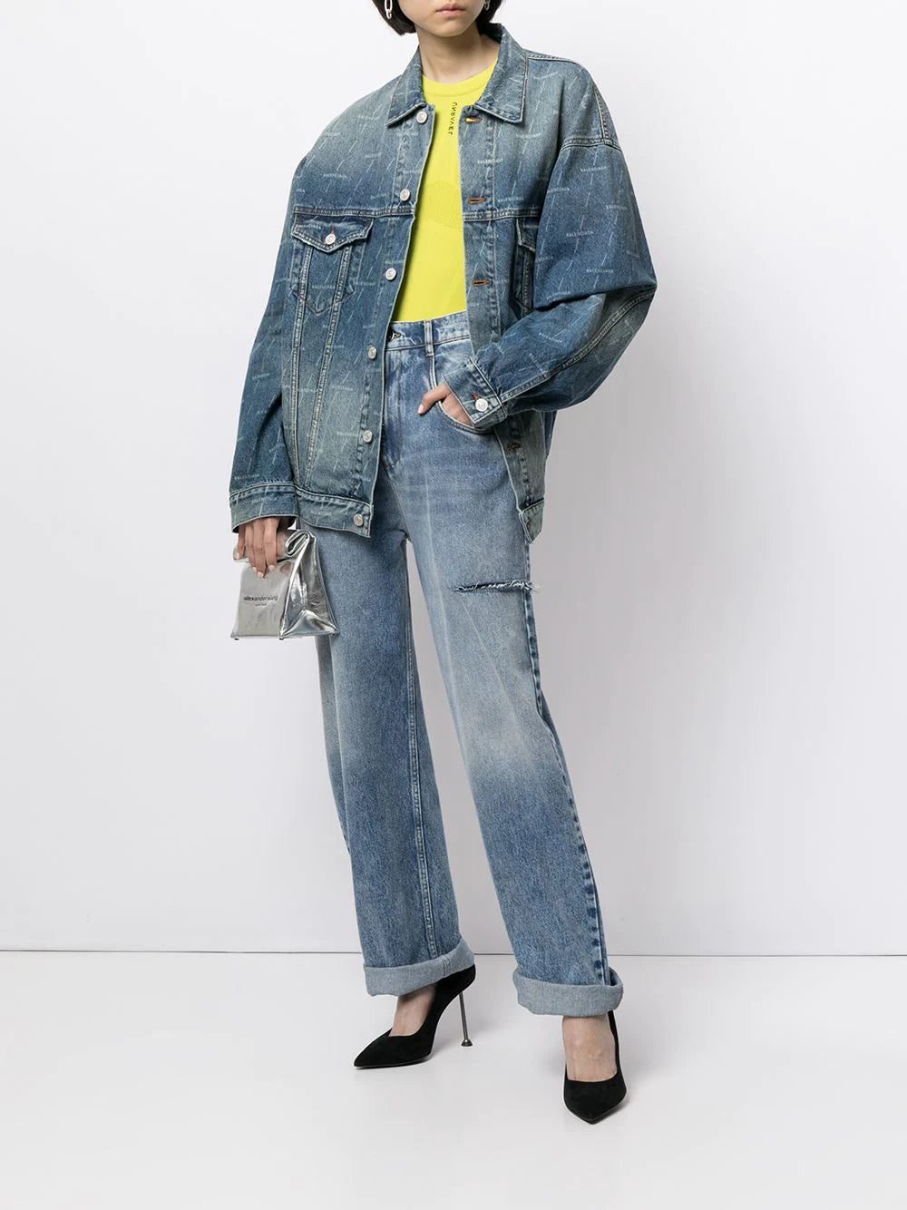 Balenciaga logo-print denim jacket - Image 2