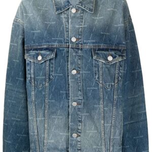 Balenciaga logo-print denim jacket