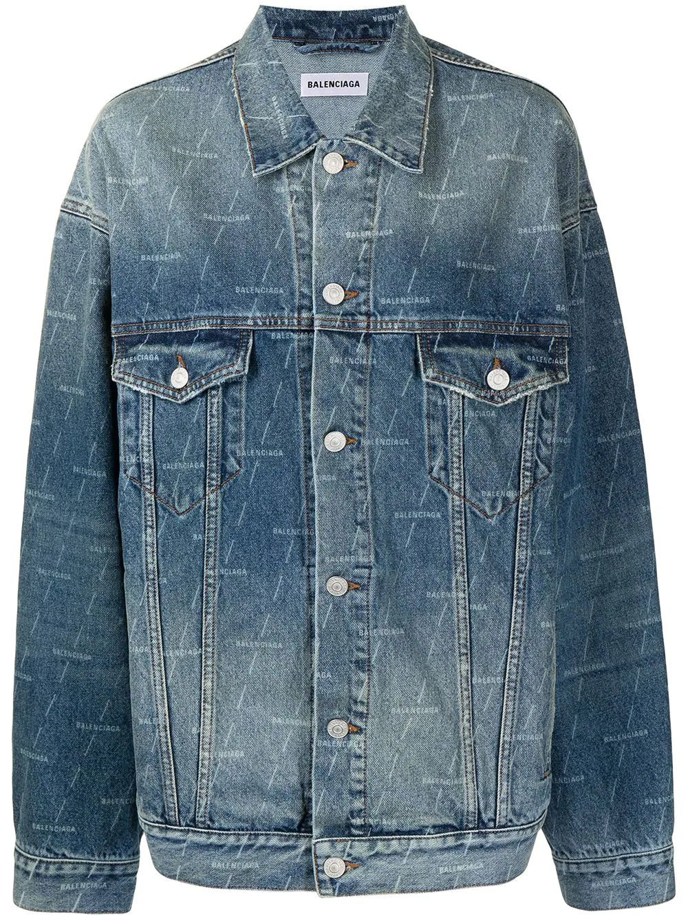 Balenciaga logo-print denim jacket
