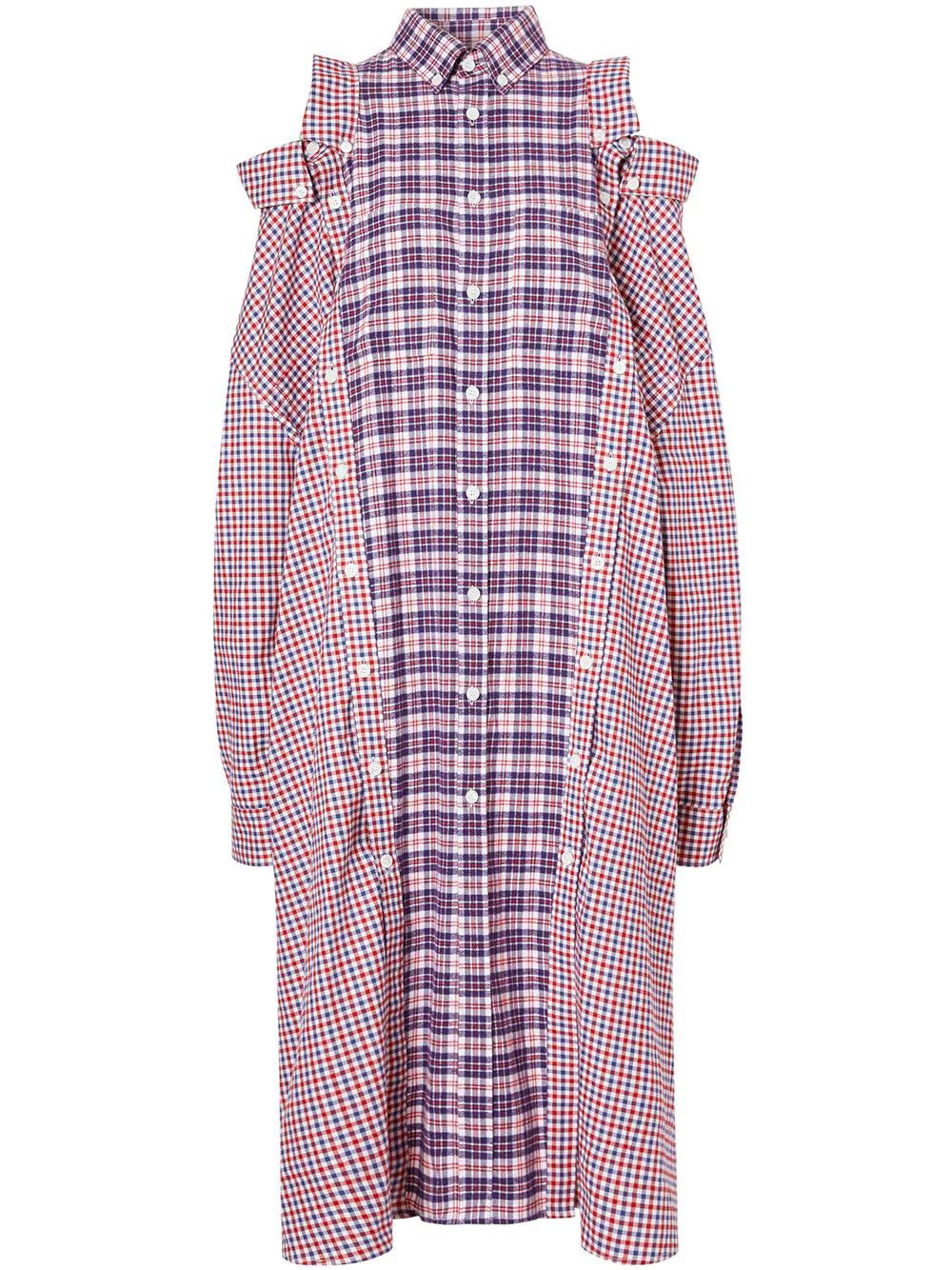 Burberry reconstructed contrast check shirt dress