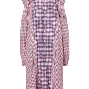 Burberry  reconstructed contrast check shirt dress