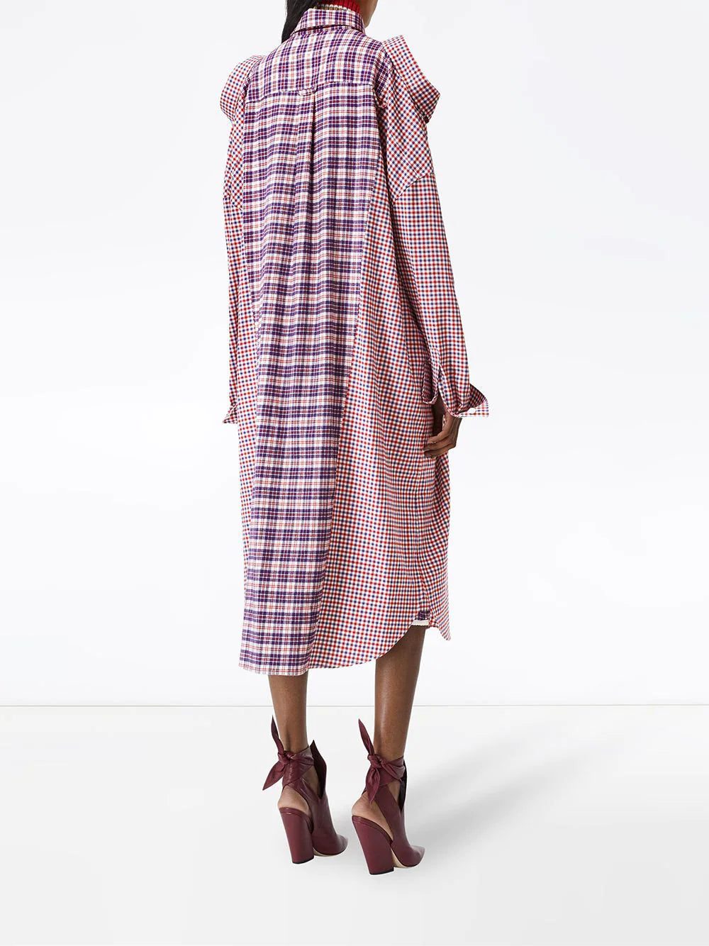 Burberry reconstructed contrast check shirt dress - Image 4