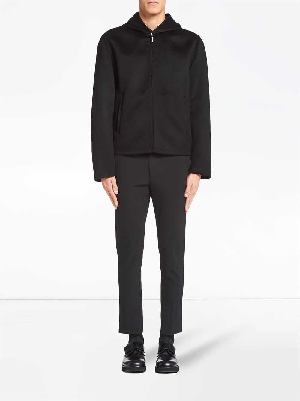 Prada zip front knitted hoodie - Image 2