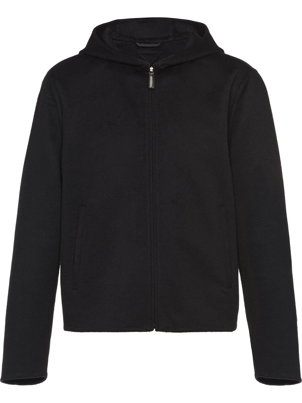 Prada zip front knitted hoodie
