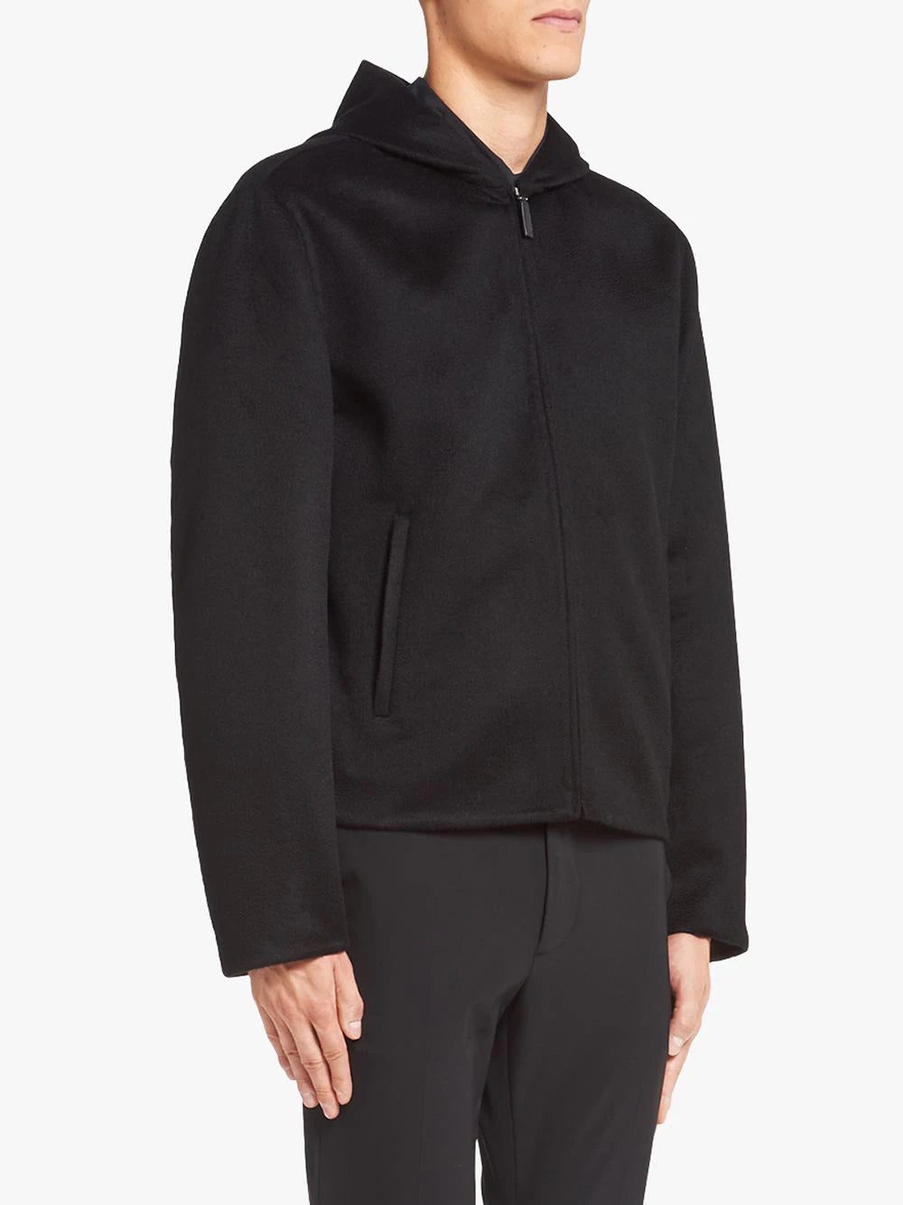 Prada zip front knitted hoodie - Image 3