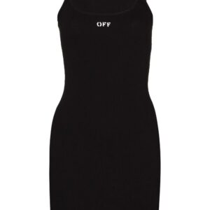 Off-White logo-print ribbed dress
