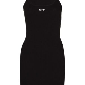 Off-White logo-print ribbed dress