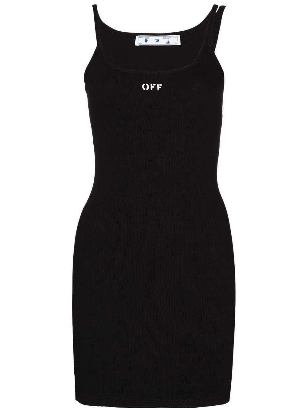 Off-White logo-print ribbed dress