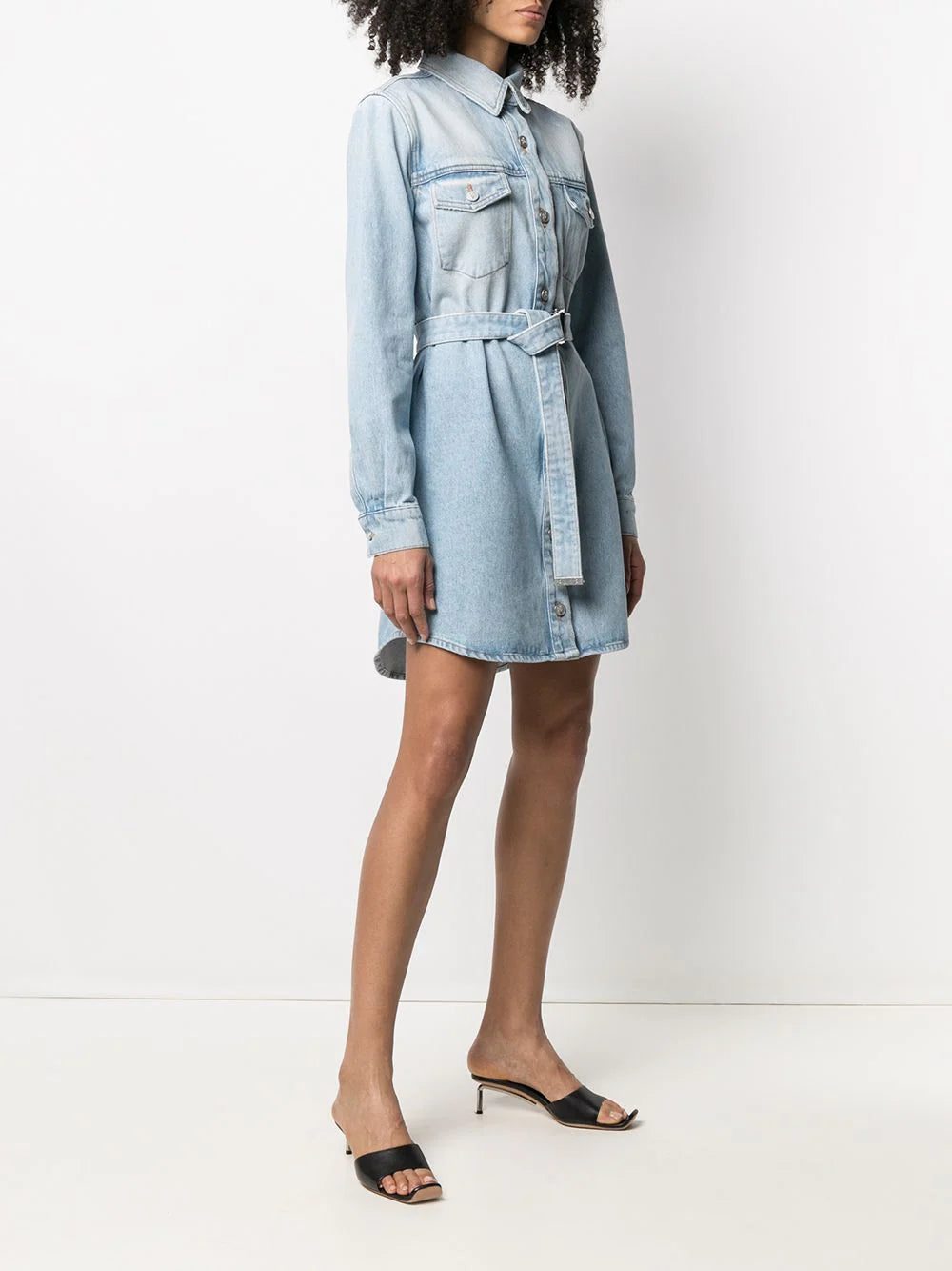 Off-White Arrows floral-embroidered denim shirtdress - Image 3