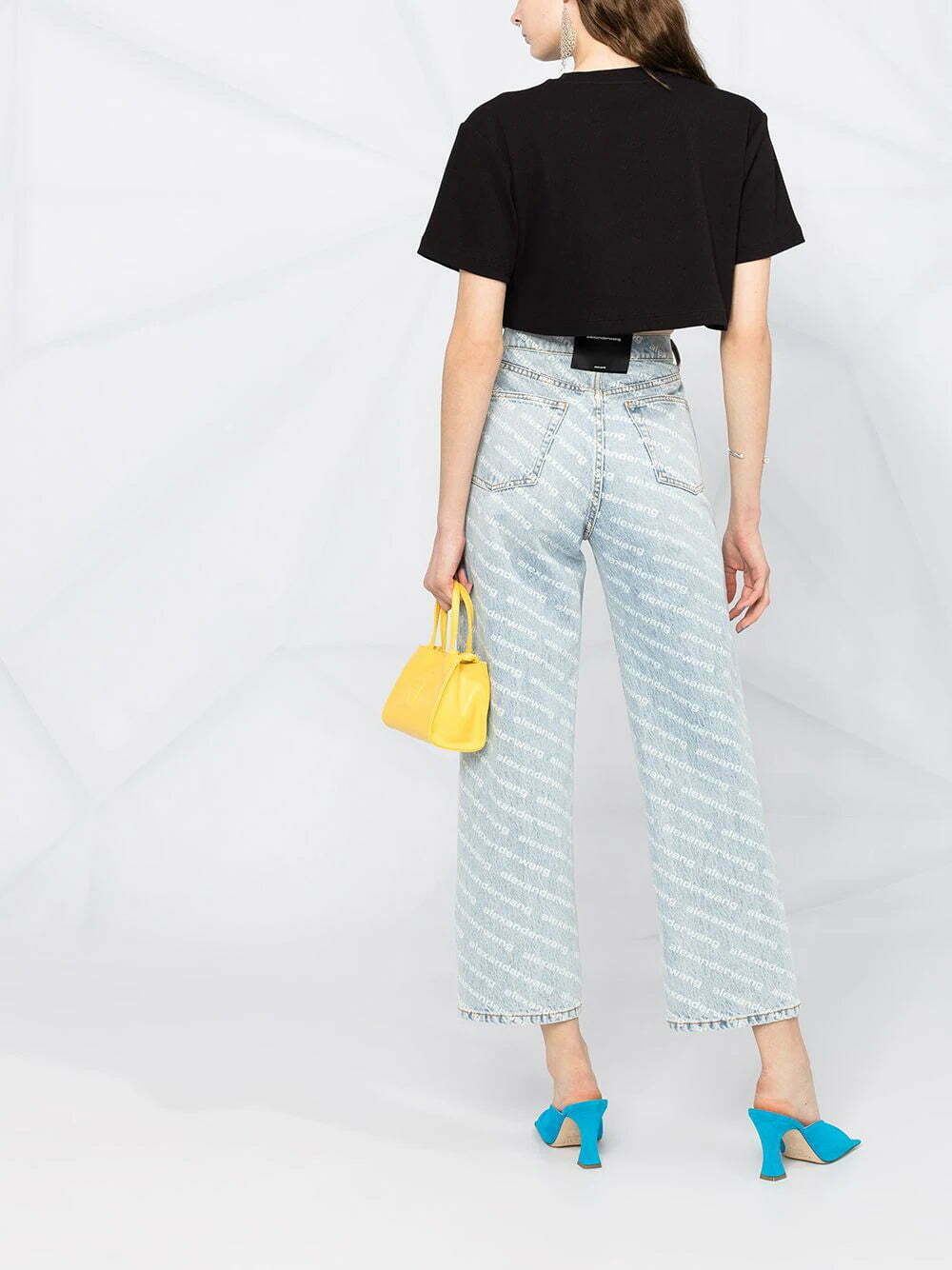 Off-White logo-print cropped rib T-shirt - Image 4