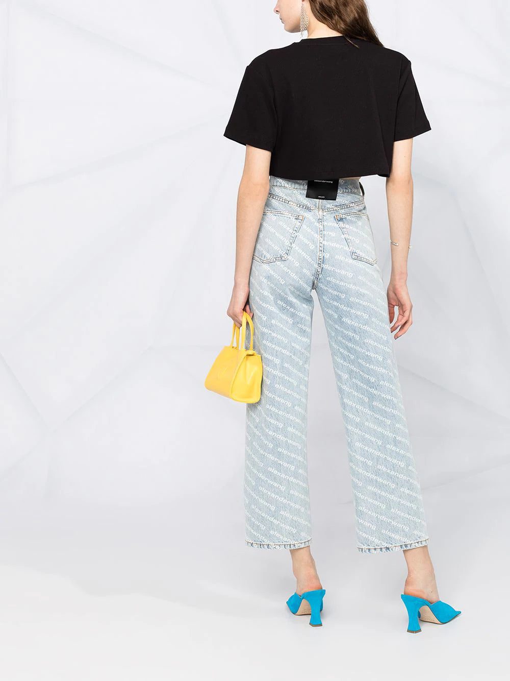 Off-White logo-print cropped rib T-shirt - Image 4