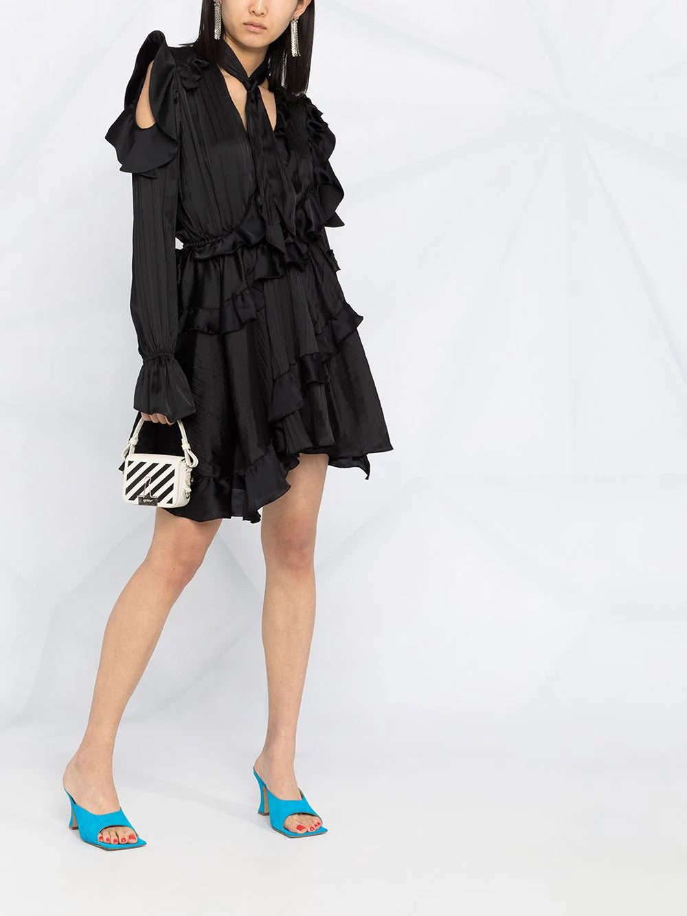 Off-White creased ruffled cocktail dress - Image 2