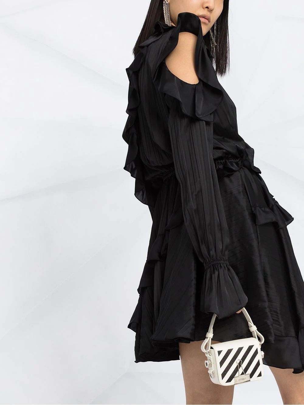 Off-White creased ruffled cocktail dress - Image 3