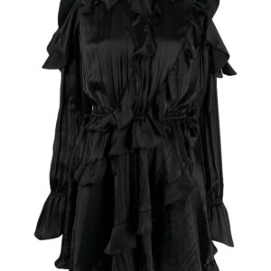 Off-White creased ruffled cocktail dress