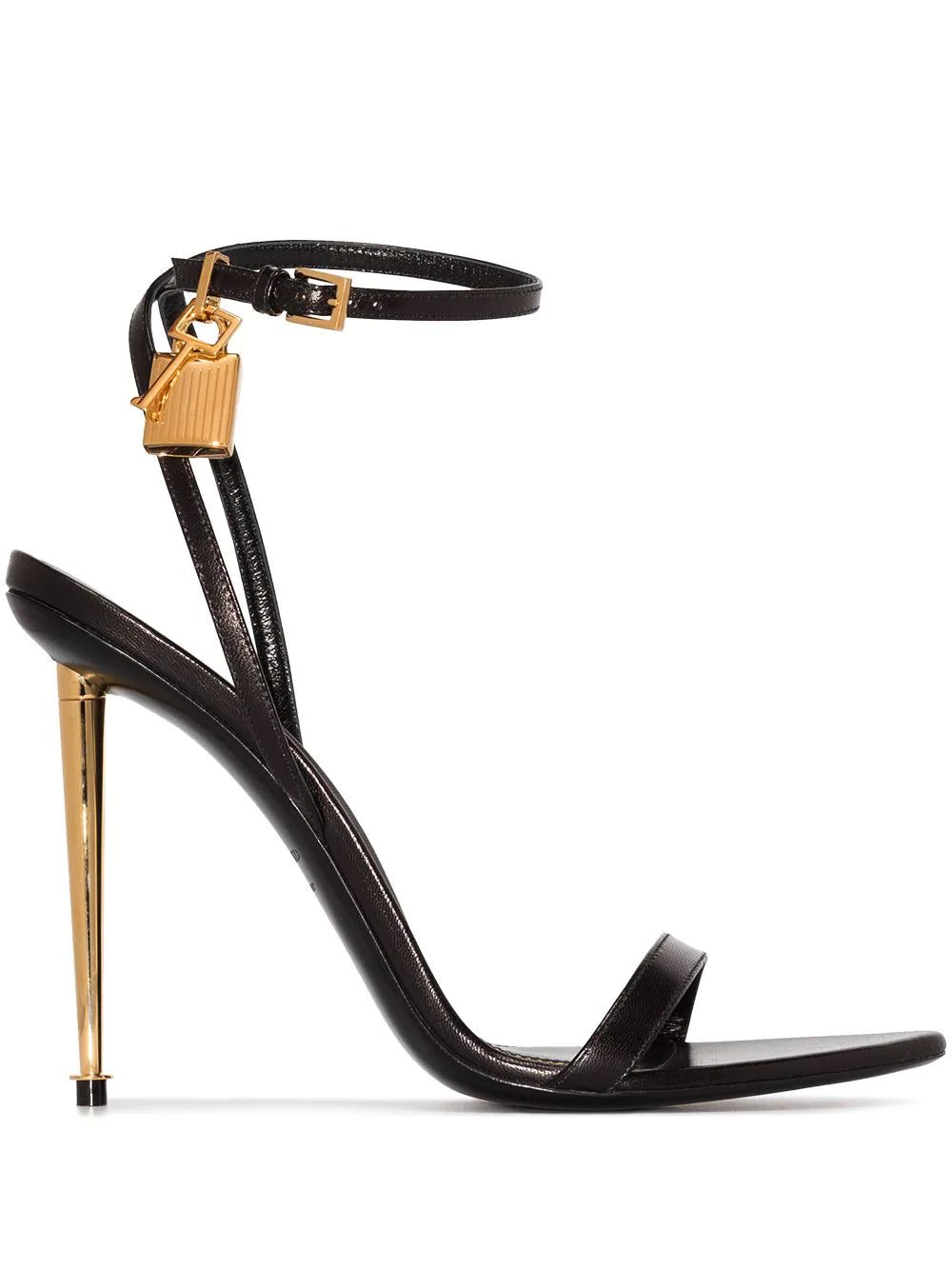 Tom Ford Padlock 105mm metallic heel sandals