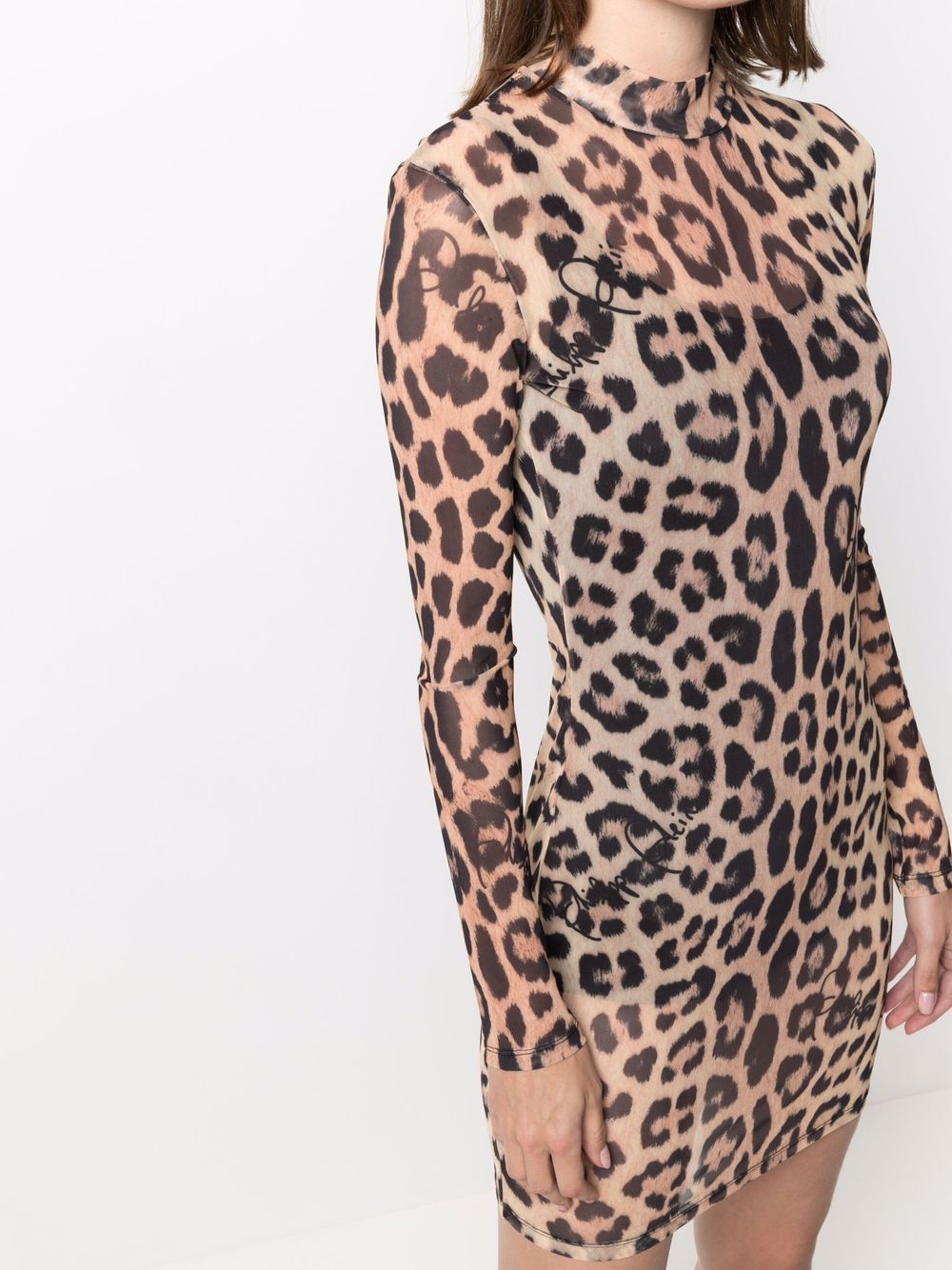 Philipp Plein leopard-print mock neck dress - Image 5